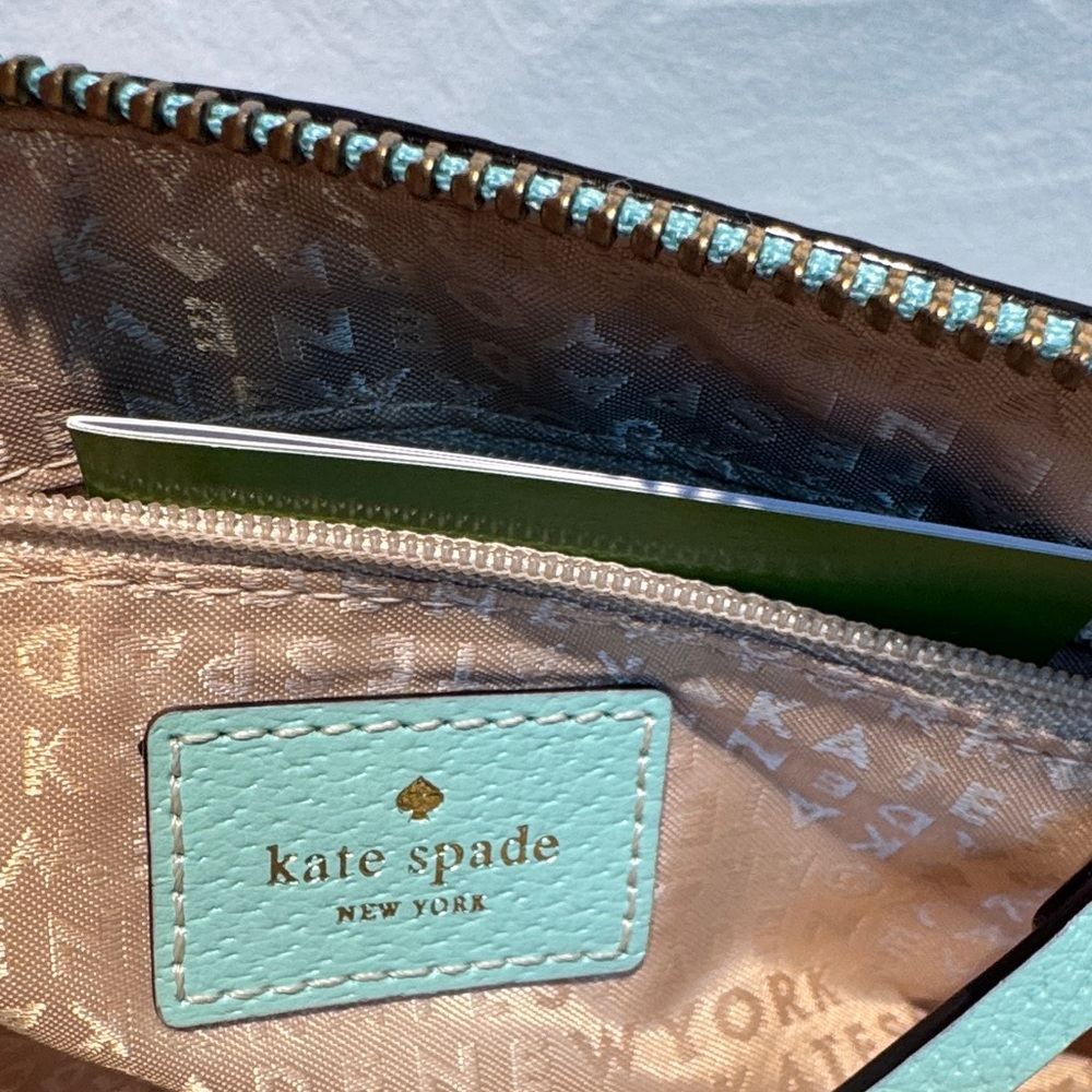 Kate Spade Light Blue Wristlet with Chain Strap - Picture 8 of 12